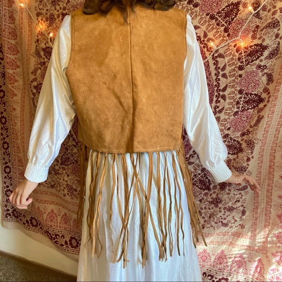 Vintage 60s Hippie Suede Fringe Vest - Picture 3 of 5